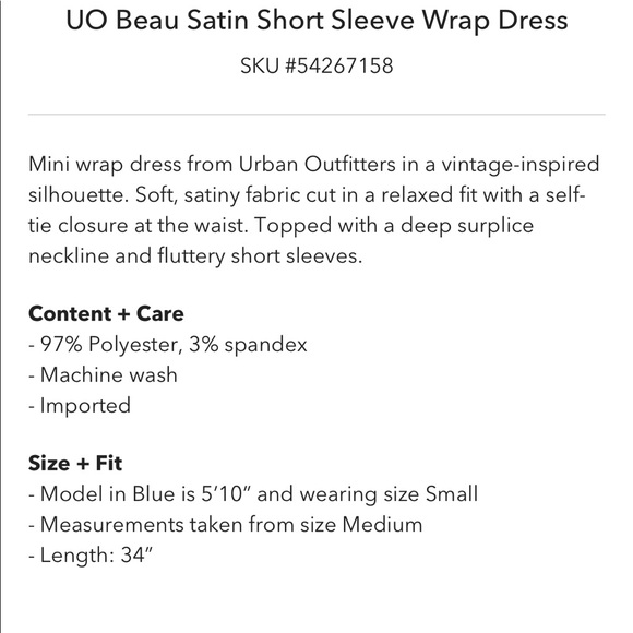 Urban Outfitters Beau Satin Wrap Dress - Picture 7 of 7